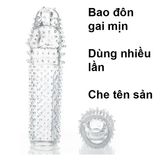 Bộ bao cao su đôn dên khúc giữa gai vỉ 6 cái Meos