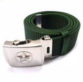 Thắt lưng vải bộ đội chuẩn mẫu TCHC mặt thép in hình ngôi sao (giao ngẫu nhiên màu mặt vàng - bạc)