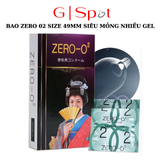 Bao Cao Su Nhật Bản Zero O2 Size 49mm Siêu Mỏng Nhiều Gel - Hộp 12 Cái
