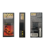 Bao cao su Hộp 12 bao cao su gai gân lâu ra BOSS 4 in 1