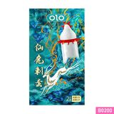 Bao cao su OLO Nai Xanh đầu râu vòng gai có bi mềm 1.5cm hộp 1 cái