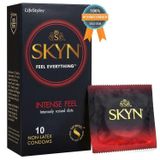 Bao cao su siêu gai LifeStyles SKYN Intense Feel Non-Latex khơi nguồn cảm xúc ( Hộp 10 BCS )