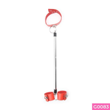 Đồ chơi BDSM còng tay xích cổ có cây giữ cố định màu đỏ