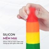 Dương vật giả dính tường Lovetoy Prider có bìu uốn cong đa chiều đa sắc 8.0