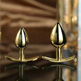 Phích cắm hậu môn inox mạ vàng size lớn - nhỏ