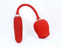 Máy Massage Hỗ Trợ Giải Tỏa Cho Nữ Trứng rung hoa hồng hai đầu lưỡi đánh và trứng rung thụt Chính Hãng