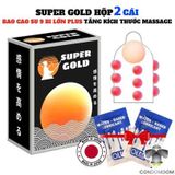 Bao cao su siêu khủng Super Gold 9 bi lớn 1cm kèm 1 bi silicone 3cm hộp 2 chiếc