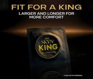 Bao Cao Su Cao Cấp Size Lớn Thêm Gel Skyn King Elite Large Extra Glide 10 Cái