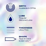 Bao Cao Su Cao Siêu Mỏng Size Nhỏ Durex Ultra Thin Close Fit Condoms 12 Cái