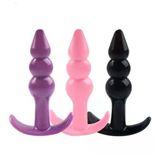 Phích cắm hậu môn 3 nấc silicon mềm dẻo