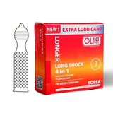 Bao Cao Su Oleo Lampo LONG SHOCK 4 in 1 - Hộp 3 Cái