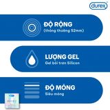 Bao Cao Su durex Siêu Mỏng, Tăng Cảm Giác, Hộp 3 Cái