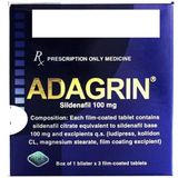 Viên uống hỗ trợ phái mạnh tăng bản lĩnh đàn ông Adagrin 100mg (Hộp 1 vỉ x 3 viên)