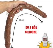 Dương vật giả silicone 2 đầu 55cm Hỗ Trợ Tăng Khoái Cảm Nam Nữ Chính Hãng