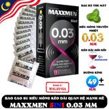 Bao Cao Su Maxxmen 5in1 Siêu Mỏng 0.03 Truyền Nhiệt 12 Cái Chính Hãng