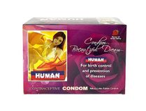 Bao cao su Human hương dâu có gai nhẹ cho gia đình khách sạn hộp 120 cái