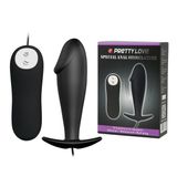 TRỨNG RUNG Hậu Môn Màu ĐEN PRETTYLOVE HÌNH DƯƠNG VẬT  Cao cấp Chính Hãng