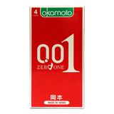 Bao Cao Su Okamoto 0.01 - Hộp 4 Cái - Siêu Mỏng, Non - Latex