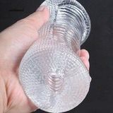 Nguyên Khối silicone Trong Suốt Thủ Dâm Nam - Mẫu Gai, Gân Rảnh Xoắn