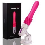 Cây Massage Vibrator Telescopic - Nhiều chế độ rung thụt, Nhiệt độ, Có đế hít tường, Điều khiển từ xa, Sạc điện