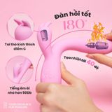 Máy massage cao cấp dành cho nữ giới giải toả có nhánh rung Tai thỏ Heat nhiều chế độ rung chính hãng
