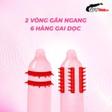 Bao cao su Gold - Gai và gân - Hộp 2 cái (Giao ngẫu nhiên) 378256