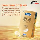 Bao cao su Durex Fetherlite Feel Siêu mỏng nhiều gel  Hộp 12 cái cao cấp chính hãng