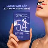 Bao cao su Shell Bigtime Size 54mm siêu mỏng chống tuột kéo dài thời gian Hộp 10 cái cao cấp chính hãng