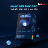 Bao cao su Shell Love Bead  Gân nổi kéo dài thời gian bi tăng 1.5cm  Hộp 5 cái cao cấp chính hãng