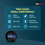 Bao cao su Shell Dino Trice  Hộp 1 bao gai 2 vòng bi 1 bao Shell Performax (Hộp 2 cái) cao cấp chính hãng