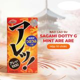 Bao cao su Sagami Dotty G Mint Are Are - Siêu điểm nổi, nhiều gel - Hộp 10 cái cao cấp chính hãng