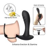 Phích Cắm Hậu Môn Silicone Rung Đa Năng Prostate Male Có Dây Đeo Cao Cấp - Điều Khiển Từ Xa Sạc Điện