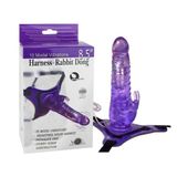 Dương vật giả có dây đeo Silicone Siêu Mềm 10 Chế Độ Rung Thông Minh Aphrodisia Harness Rabbit Dong 8.5 inch - Điều Khiển Remote