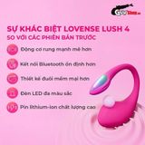Trứng rung Tình Yêu Lovense Lush 4 Silicon siêu mềm Rung Mạnh mẽ tự do điều chỉnh chống nước có đèn led nhấp nháy