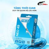 Bao cao su Firon Neo 49 Size 49mm, siêu mỏng, kéo dài thời gian Hộp 10 cái