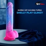Dương vật giả dính tường có phát quang bảy màu Shelly Play Glimzy 17cm