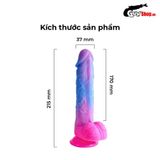 Dương vật giả dính tường có phát quang bảy màu Shelly Play Glimzy 17cm