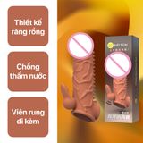 (Có Video) Bao cao su đôn dên Meleon dài 16.5cm thân gai có rung cao cấp chính hãng