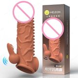 (Có Video) Bao cao su đôn dên Meleon dài 16.5cm thân gai có rung cao cấp chính hãng