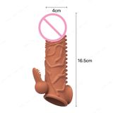 (Có Video) Bao cao su đôn dên Meleon dài 16.5cm thân gai có rung cao cấp chính hãng