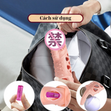 Bao cao su Pretty Love Penis Sleeve dài 18.7cm màu da có quai đeo rung ở thân dùng pin