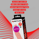 (Có Video) Bao cao su Pretty Love Carson dài 17.5cm có quai đeo và rung ở đầu dùng pin