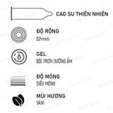 Bao cao su OLO 0.01 Zero Xanh siêu mỏng nhiều gel dưỡng ẩm Hộp 10 cái  382507