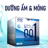 Bao cao su OLO 0.01 Zero Xanh siêu mỏng nhiều gel dưỡng ẩm Hộp 10 cái  382507