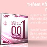 Bao cao su OLO 0.01 Zero Hồng siêu mỏng có hạt nhiều gel  Hộp 10 cái
