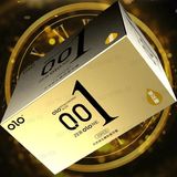 Bao cao su OLO 0.01 Vàng mình gai hạt nổi nhỏ siêu mỏng kéo dài thời gian Hộp 10 cái 382510