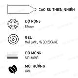 Bao cao su OLO 0.01 Gamma Xanh siêu mỏng mát lạnh kéo dài thời gian Hộp 10 cái 382513