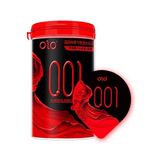 Bao cao su OLO 0.01 Đỏ ống tròn siêu mỏng nóng ấm Hộp 10 cái 382514