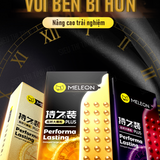 Bao cao su Meleon Performa Lasting Plus 3 Times mình gai hạt nổi lớn Hộp 12 cái 382551