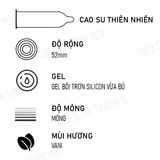 Bao cao su siêu mỏng Durex Fetherlite ôm khít nhạy cảm Hộp 12 cái